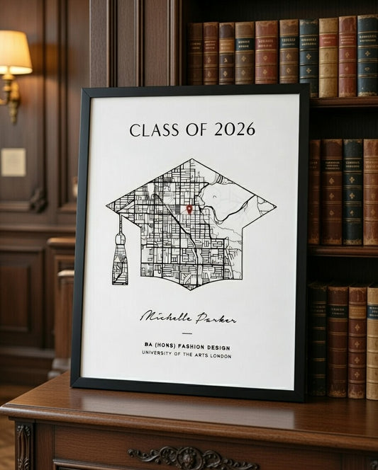 Personalized Graduation Map Print – Custom Wall Art