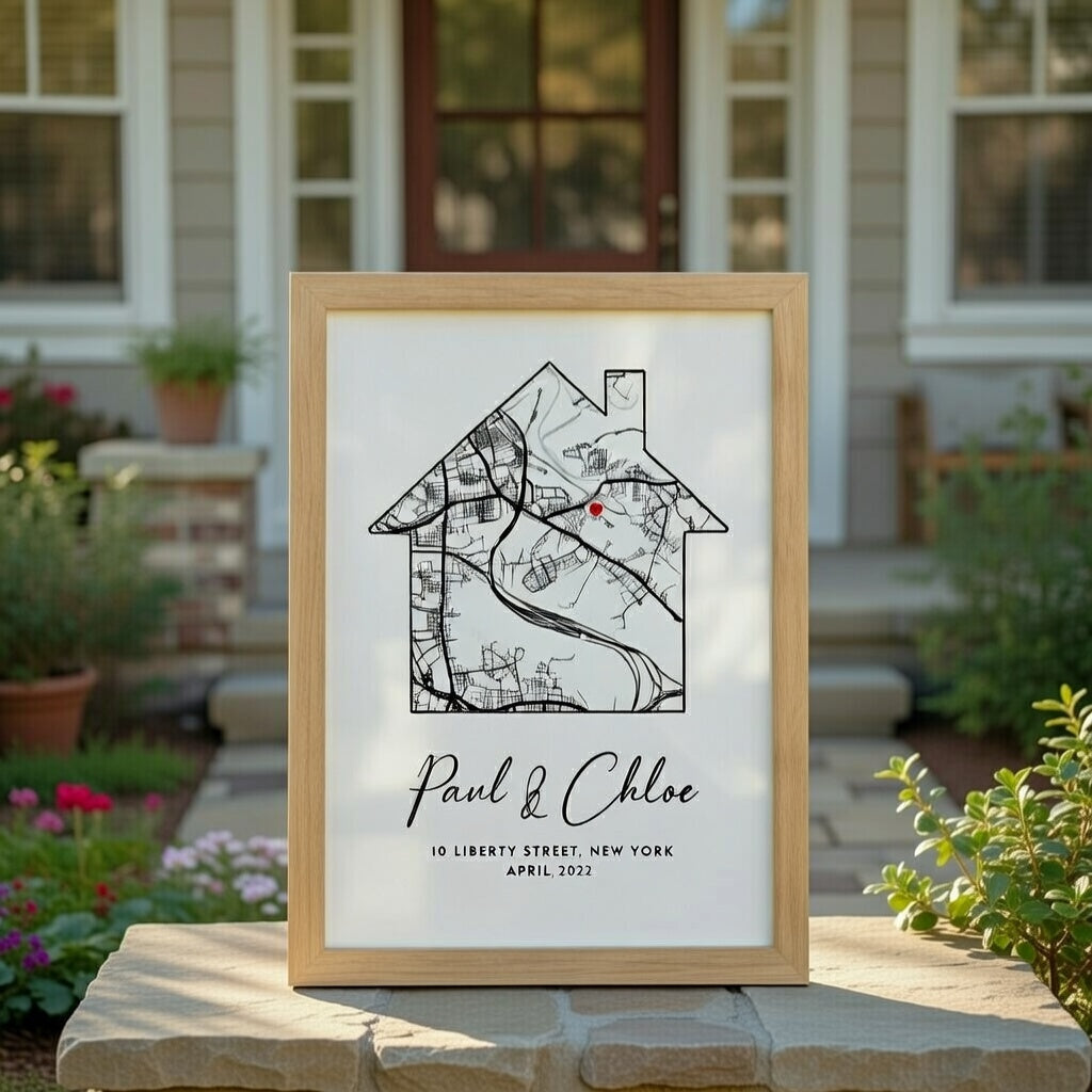 New Home Gift, Personalised Home Print, Housewarming Gift, First Home Custom Poster