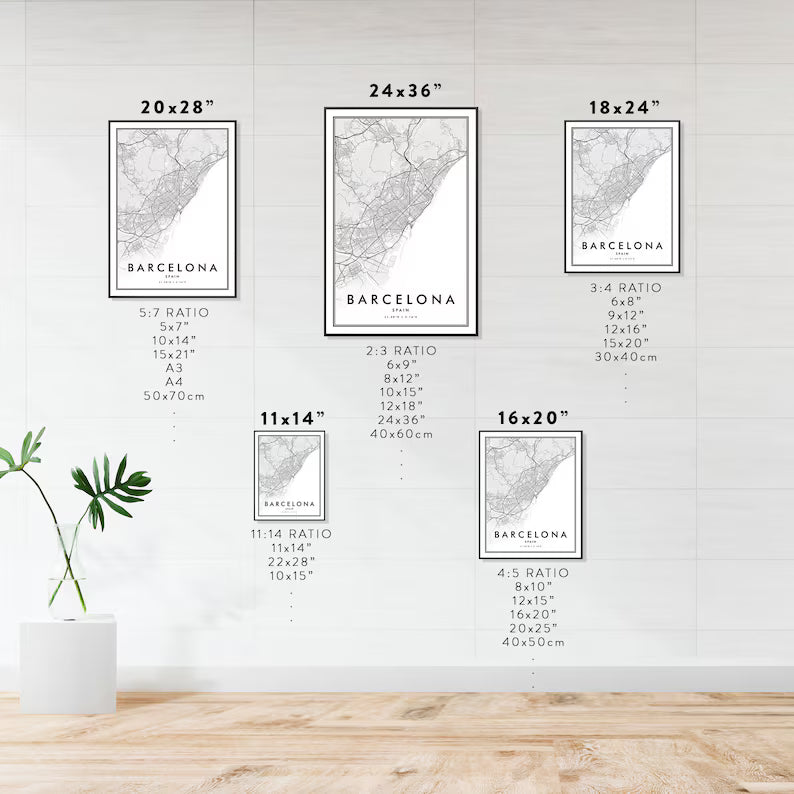 Custom City Map Print – Personalized Minimalist Wall Art | Modern Black & White City Poster