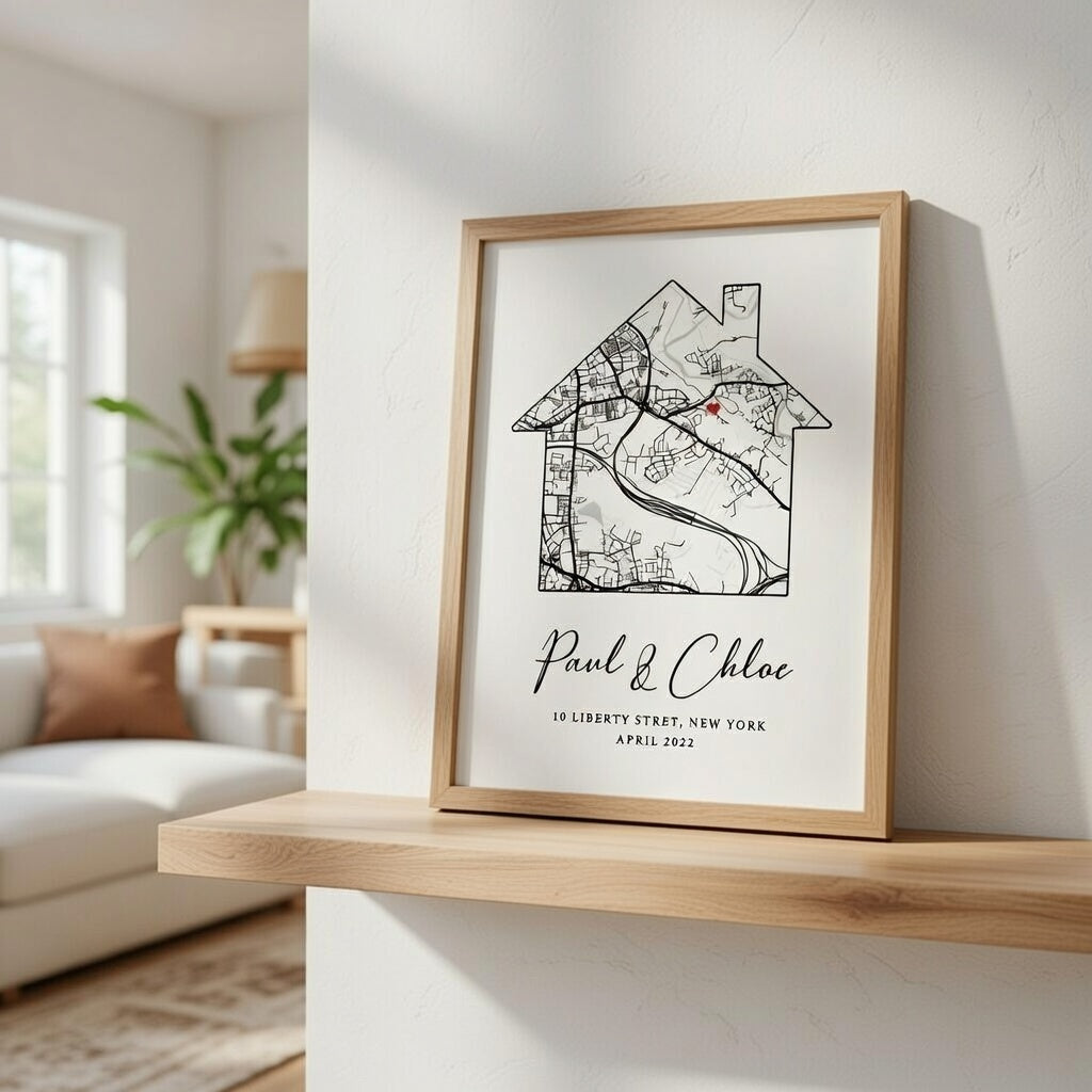 New Home Gift, Personalised Home Print, Housewarming Gift, First Home Custom Poster