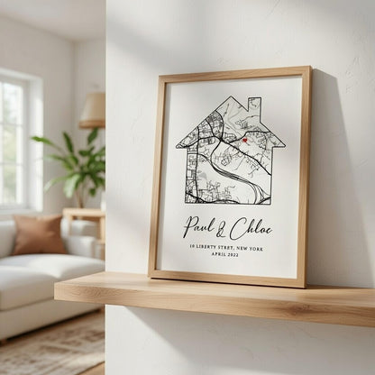 New Home Gift, Personalised Home Print, Housewarming Gift, First Home Custom Poster