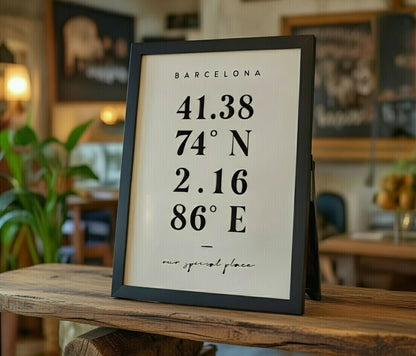 Custom Location Coordinates Print: Personalised City