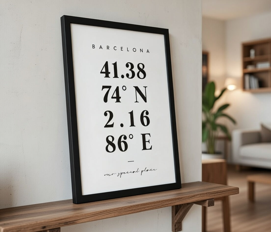 Custom Location Coordinates Print: Personalised City
