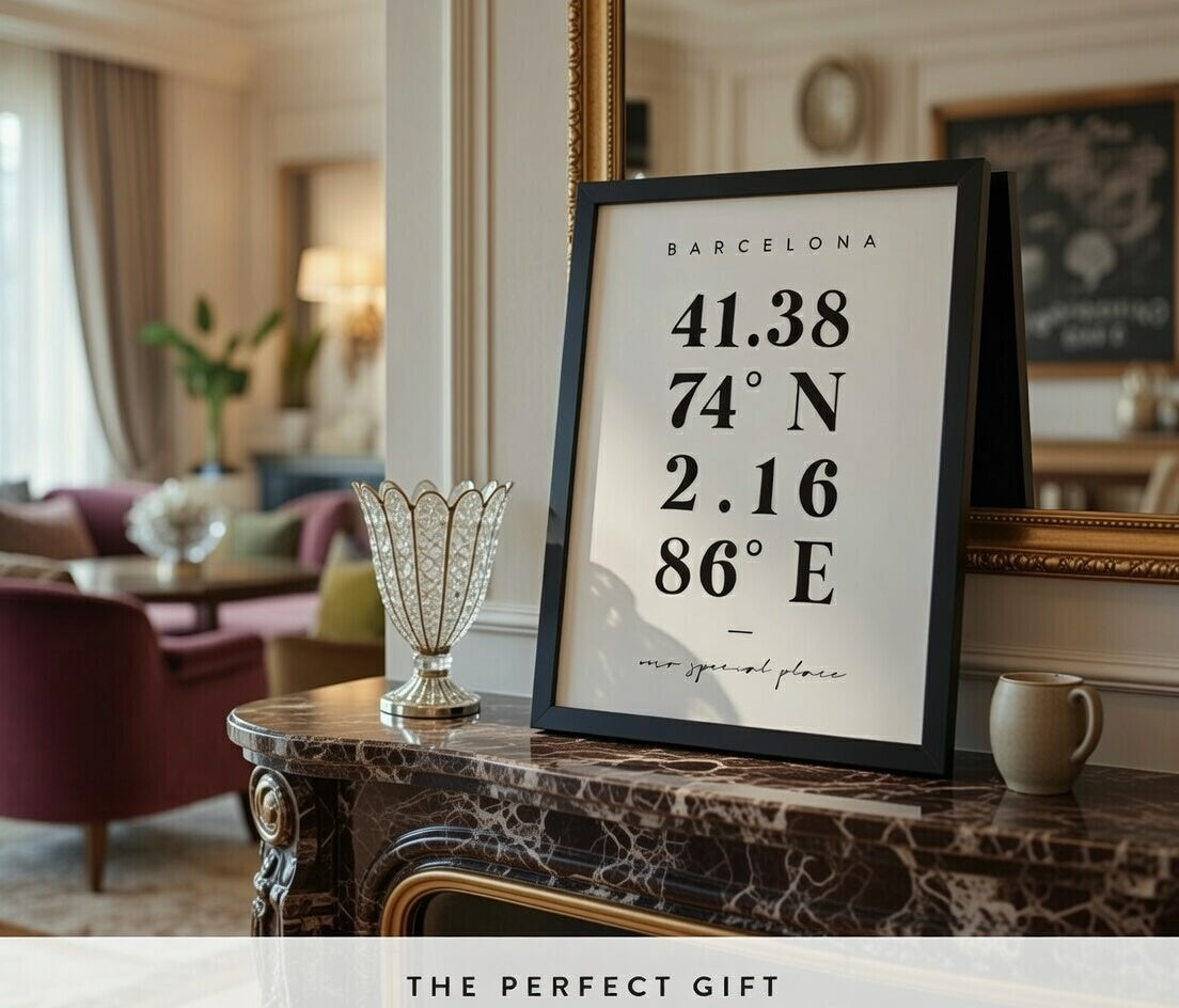 Custom Location Coordinates Print: Personalised City