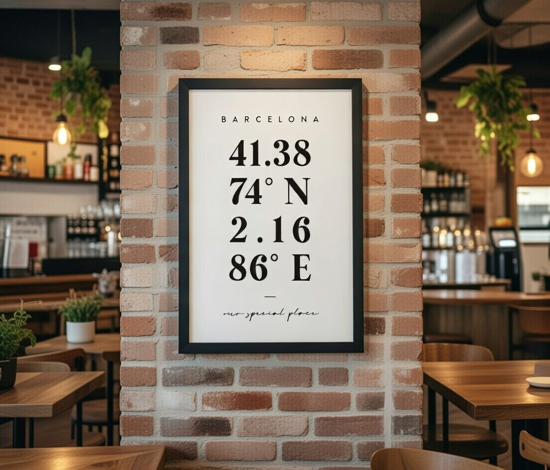 Custom Location Coordinates Print: Personalised City