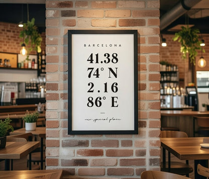 Custom Location Coordinates Print: Personalised City