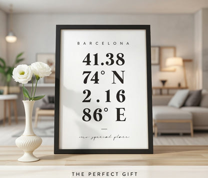 Custom Location Coordinates Print: Personalised City