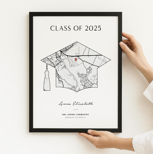 Personalized Graduation Map Print – Custom Wall Art