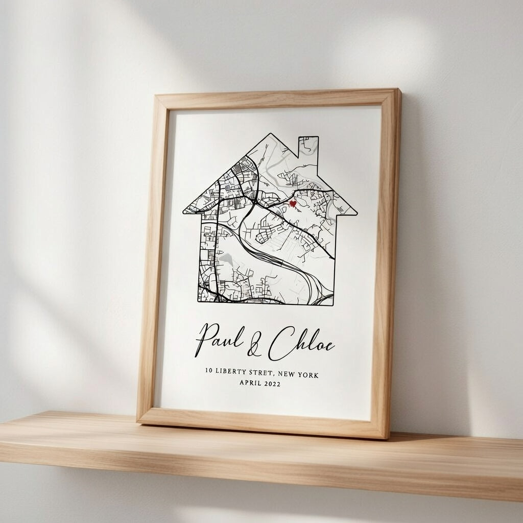 New Home Gift, Personalised Home Print, Housewarming Gift, First Home Custom Poster