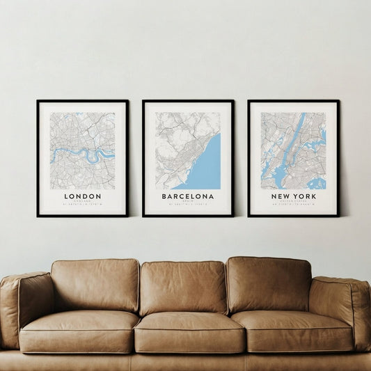 Personalized City Map Wall Art – Custom Map Prints (Buy 2 Get 1 Free) | Modern Home Decor