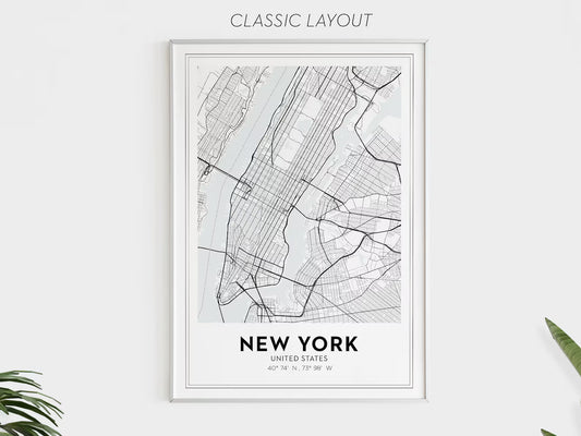 Custom City Map Print – Any Town, Any City | Personalized Printable Wall Art