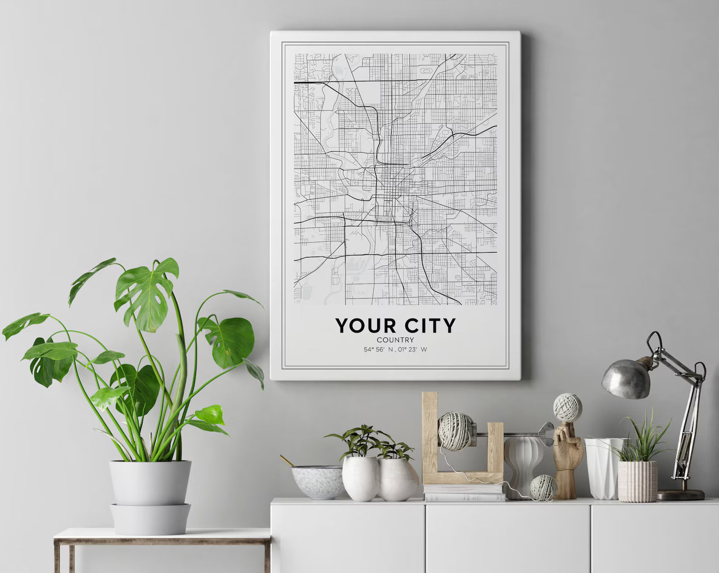 Custom City Map Print – Any Town, Any City | Personalized Printable Wall Art