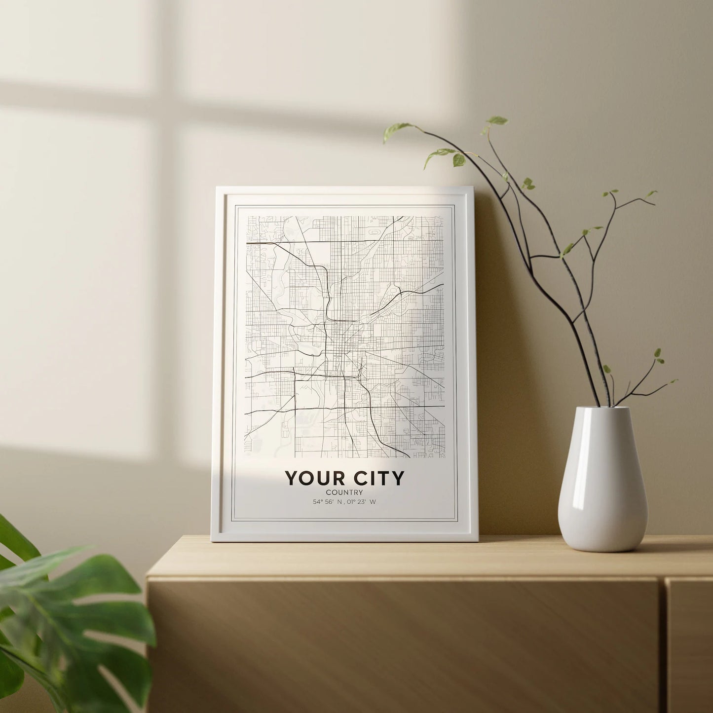 Custom City Map Print – Any Town, Any City | Personalized Printable Wall Art