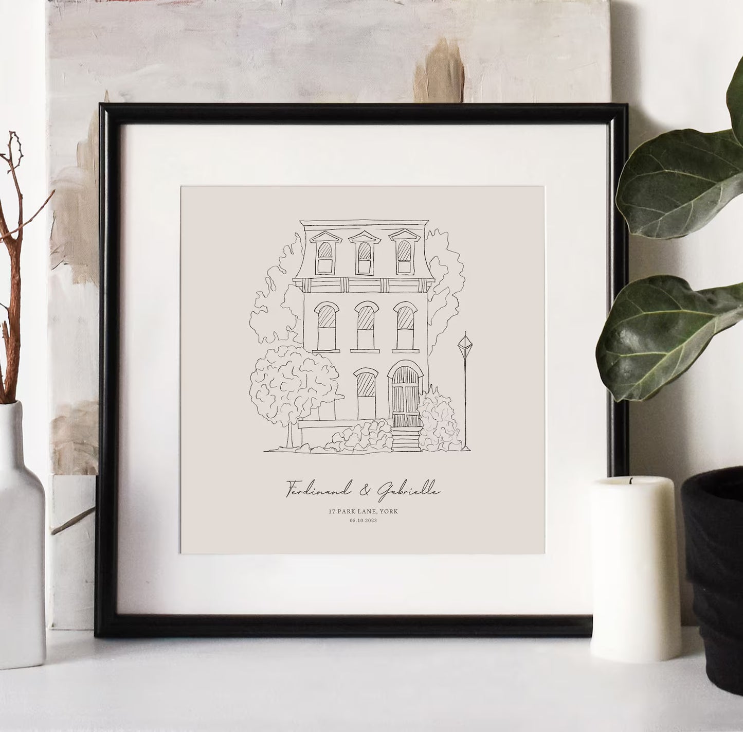 Hand Drawn Bespoke House Sketch,House Portrait, Housewarming Present