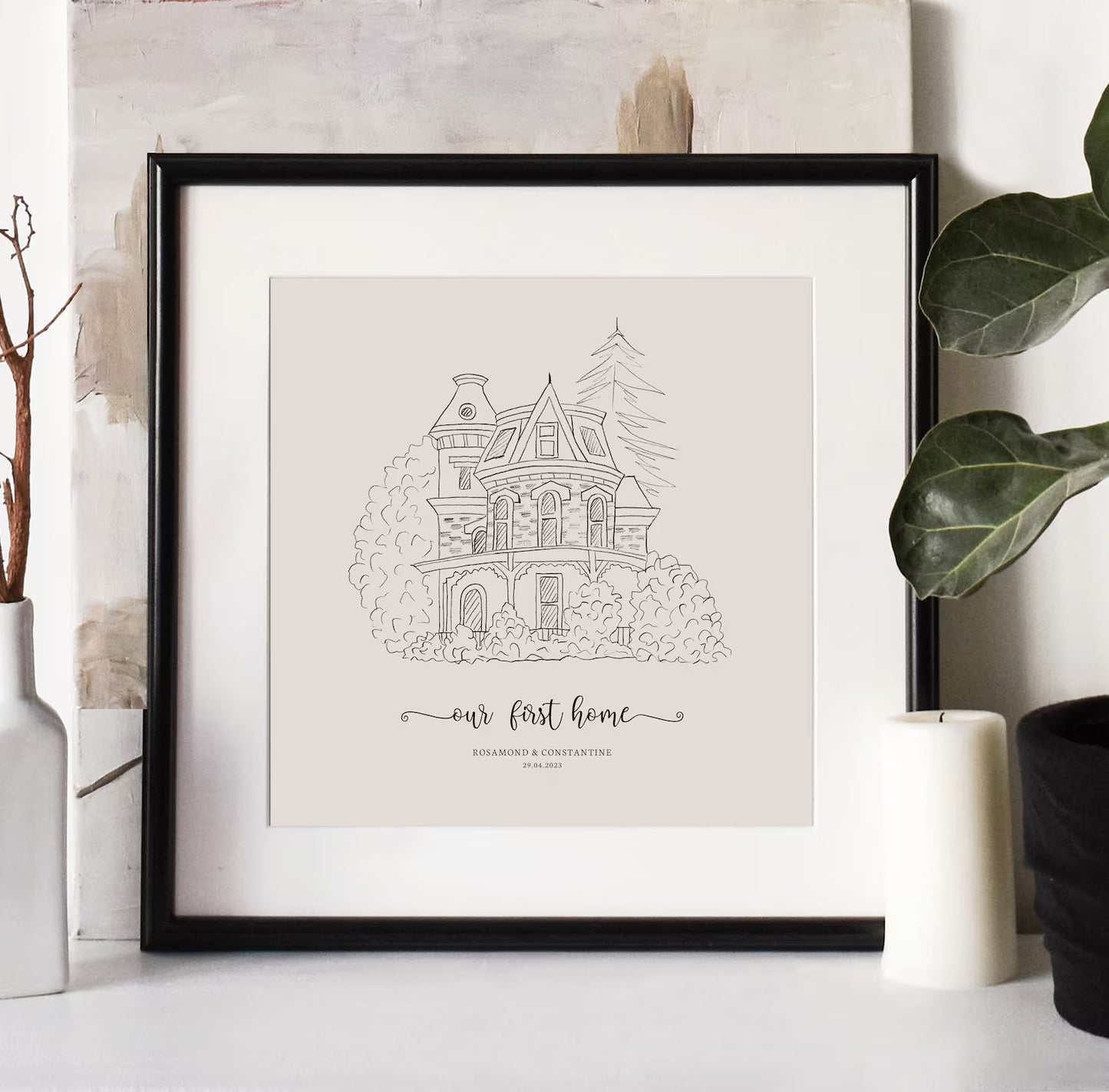 Hand Drawn Bespoke House Sketch,House Portrait, Housewarming Present