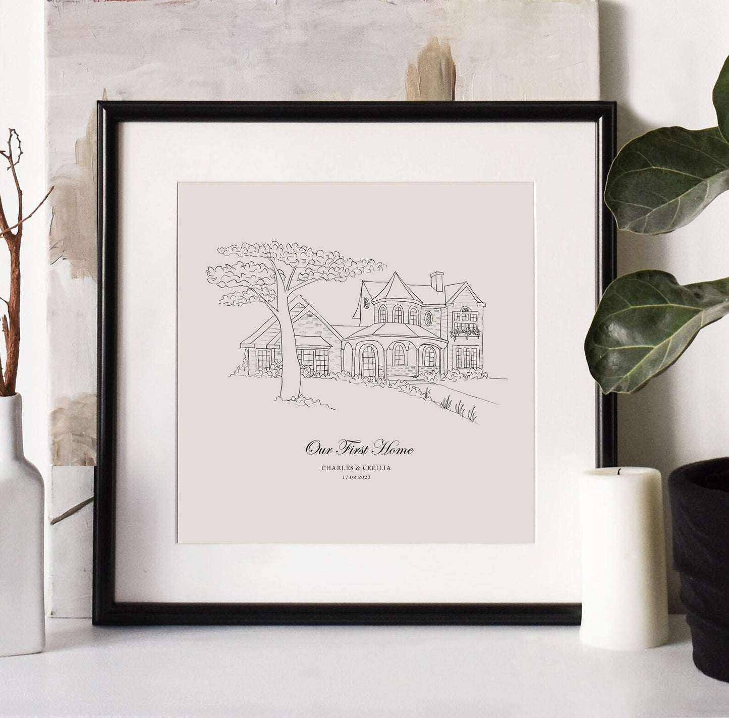 Hand Drawn Bespoke House Sketch,House Portrait, Housewarming Present