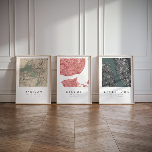 Personalized City Map Art – Custom Map Prints in Multiple Sizes | Travel & Hometown Wall Art