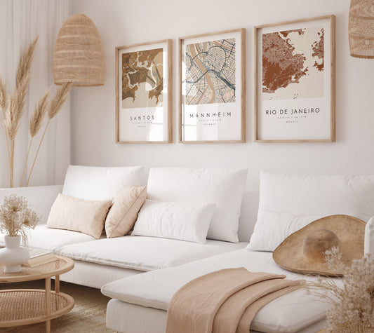 Personalized City Map Art – Custom Map Prints in Multiple Sizes | Travel & Hometown Wall Art