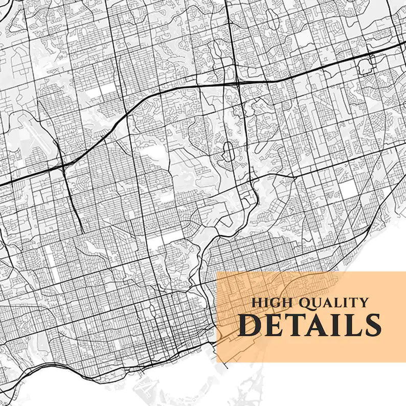 Custom City Map Print – Personalized Minimalist Wall Art | Modern Black & White City Poster