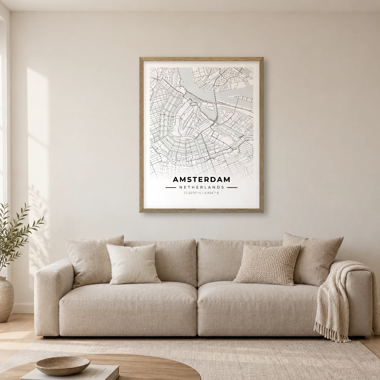 Amsterdam Atlas map print, framed city wall art