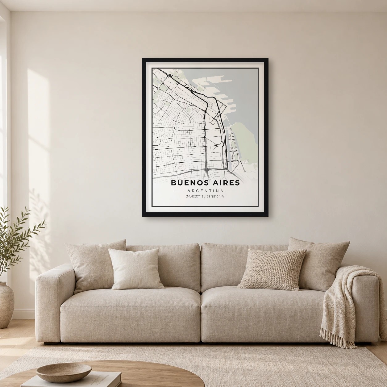 Buenos Aires Classic map print in a room