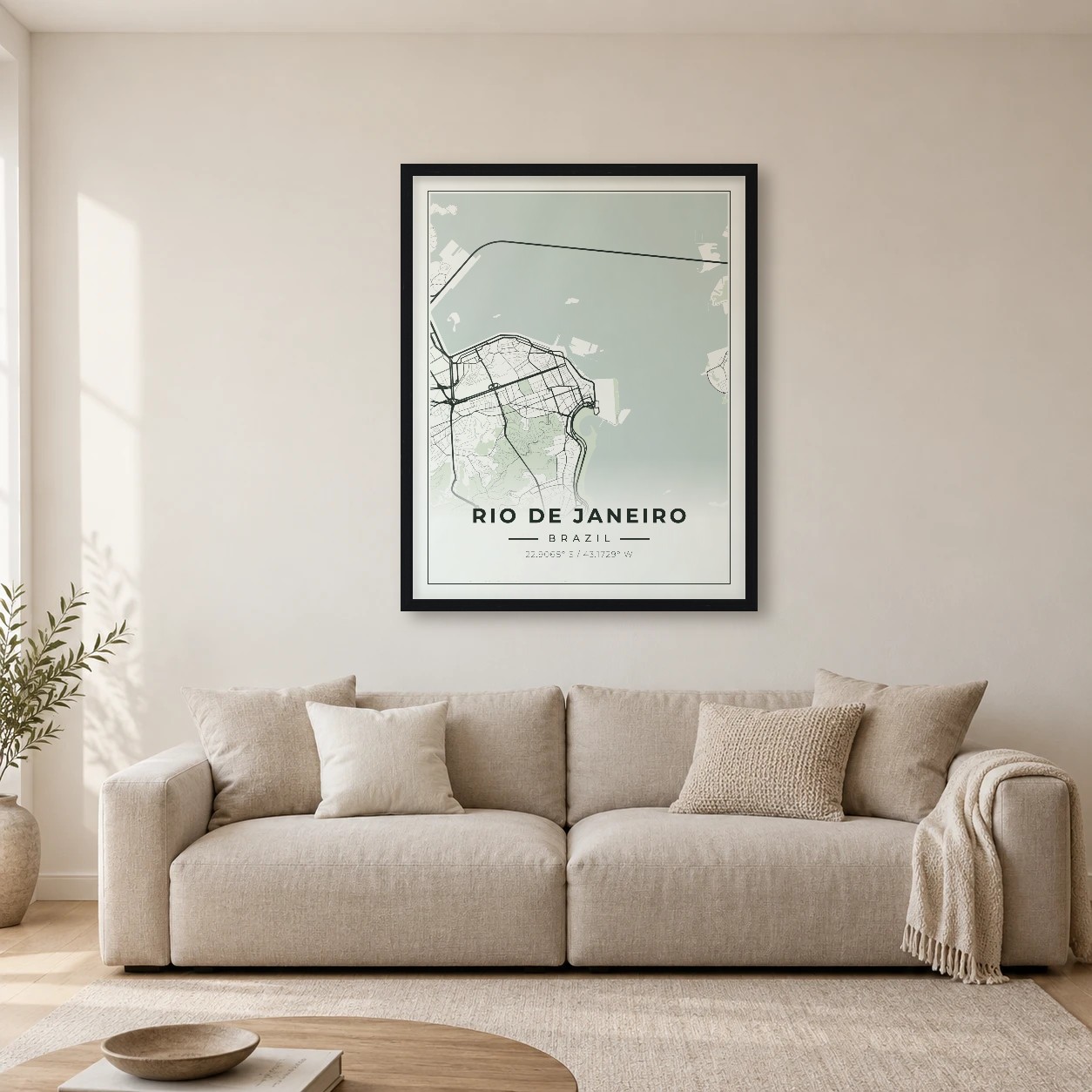 Rio de Janeiro Sage map print in a room