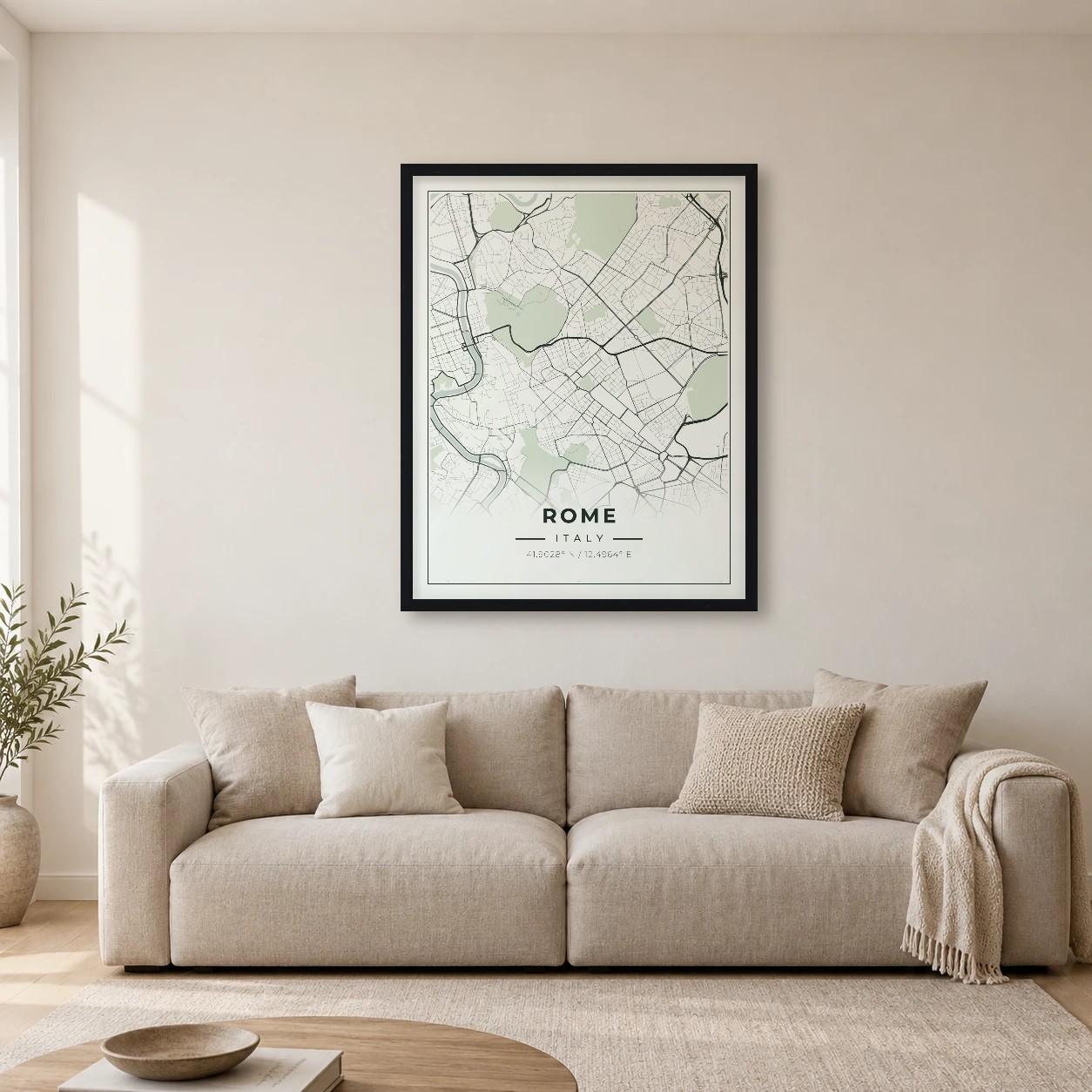 Rome Sage map print in a room